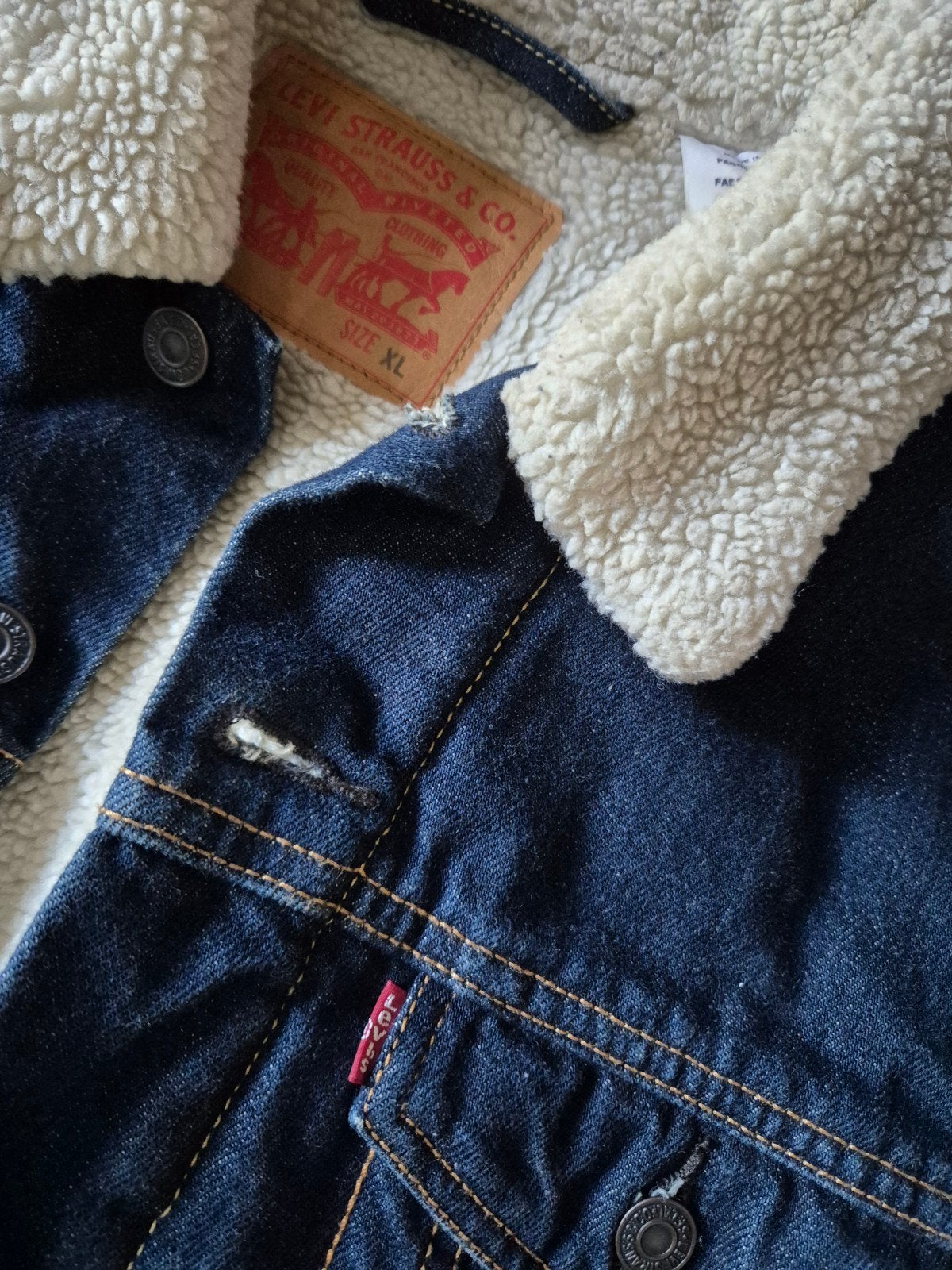 Levi's Jeans Jas Spijkerjas Spijkerjack Gevoerd maat XL, Levi's, ., Maat 56/58 (XL), Zo goed als nieuw