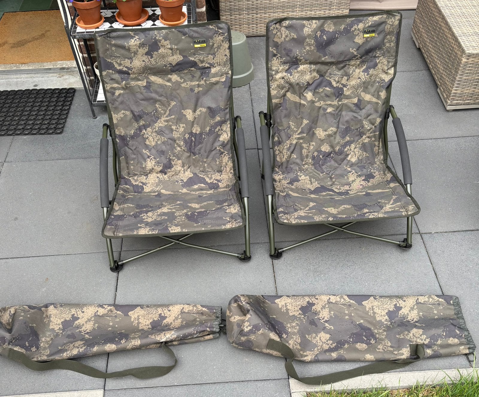 Lage opvouwbare stoelen, Ophalen, Zo goed als nieuw, Campingstoel