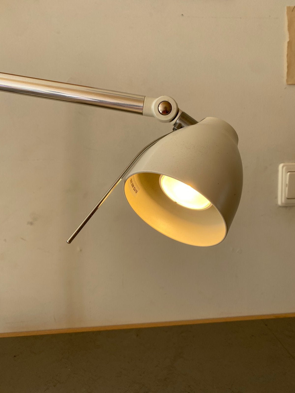 Ikea bureaulamp tral wit met chroom, Ophalen, Zo goed als nieuw