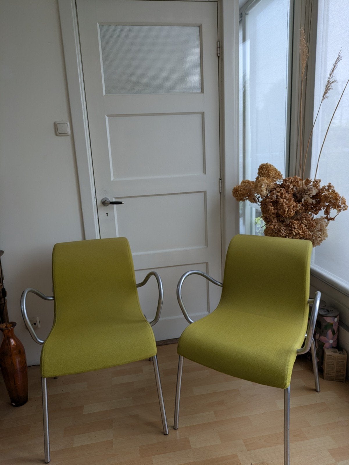 Appelgroene set, 2  'Vlag Chair' stoelen (Van den Berg), Ophalen, Gebruikt, Twee, Overige kleuren
