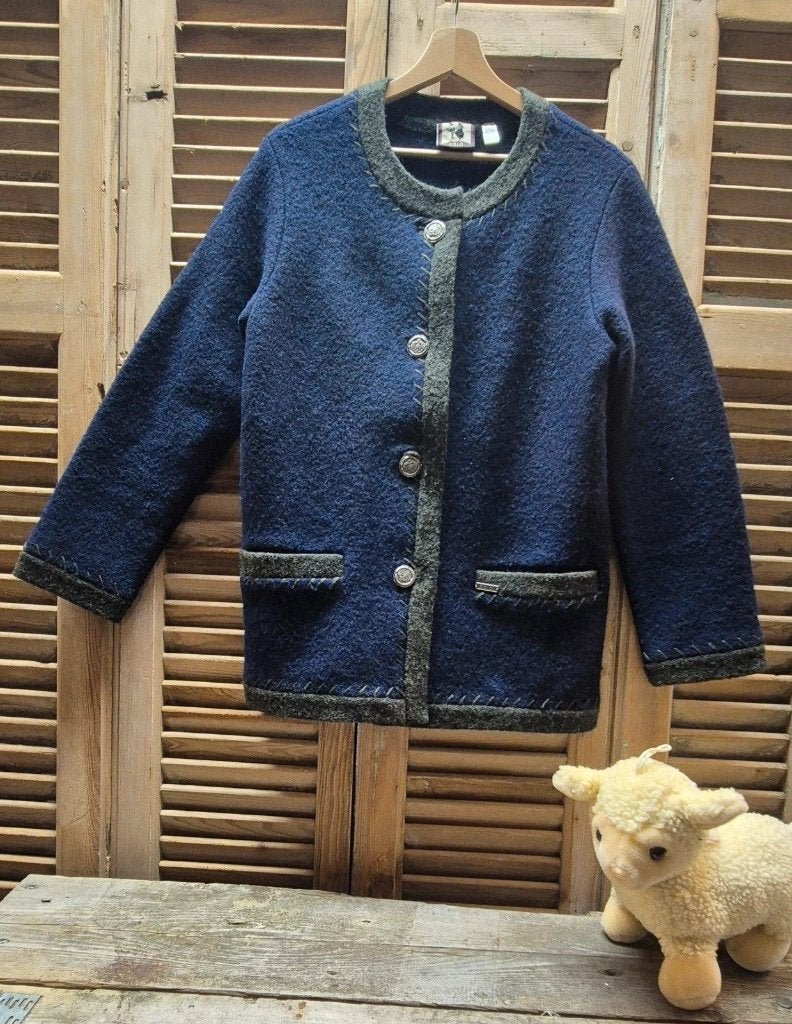 Mooi wollen  jas, Maat 38/40 (M), SOLO, Blauw, Djt@dejuistetoon.eu