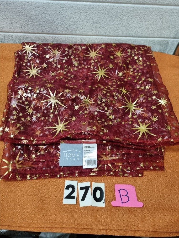 tafelkleed kerst sterren goud rood doorzichtig b270, Ophalen of Verzenden, 'T Olde Gre-j, Info@toldegrej.nl, Endepoelstraat 20f Didam