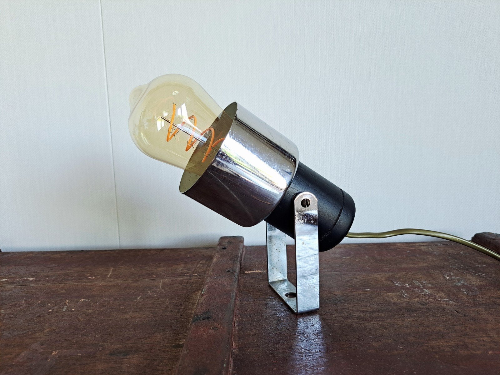 Vintage Space Age Spotlamp - Opnieuw Bedraad, Ophalen of Verzenden