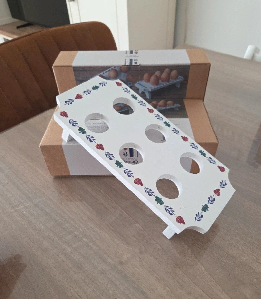 Stapelbaar eierrekje Boerenbont - Per stuk of 2 voor €5, Hout, Nieuw, Ophalen of Verzenden, Landelijk