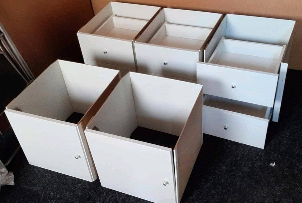 Meerdere deuren/lades; wit, voor de Kallax en Expedit kasten, Ophalen, Zo goed als nieuw, Minder dan 150 cm, Minder dan 100 cm