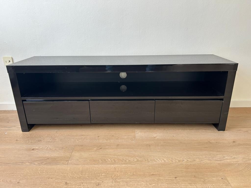 TV Meubel - zwart hoogglans, Huis en Inrichting, Kasten | Televisiemeubels, Ophalen, Gebruikt, 150 tot 200 cm, Minder dan 100 cm