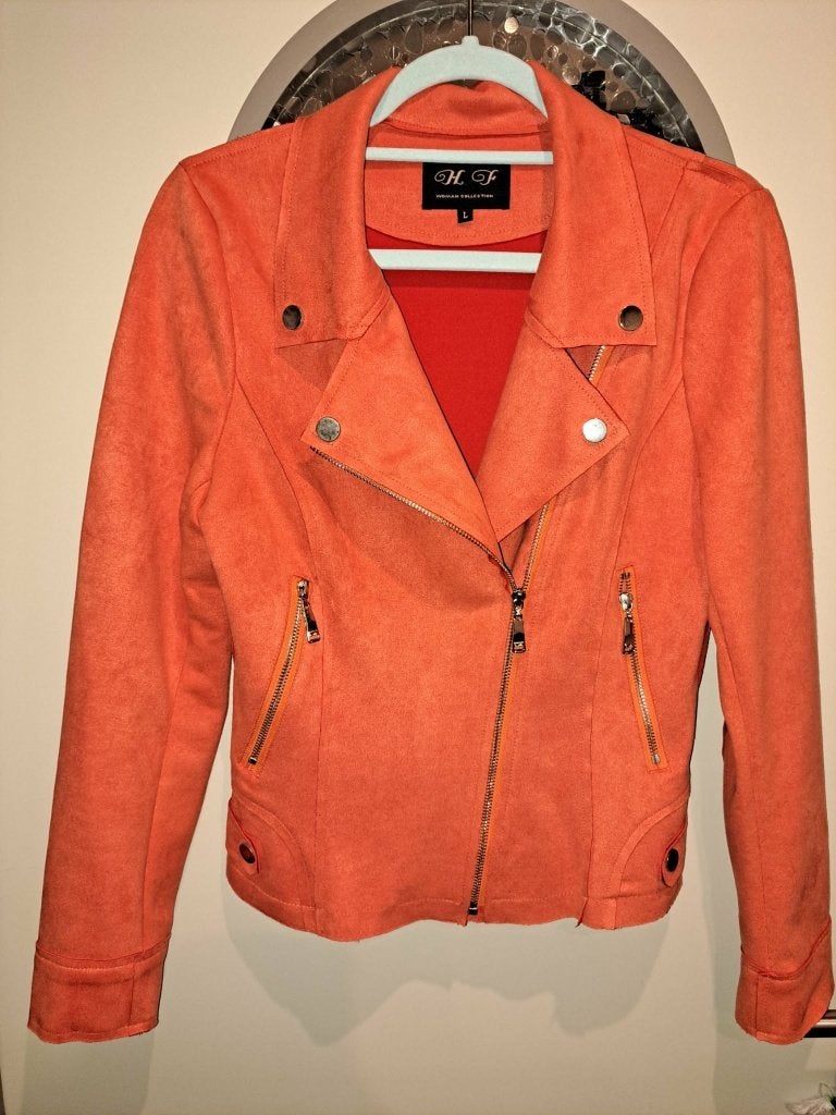 6x Suédine jas, zwart, roze, oranje, blauw, rood, S - M - L, Kleding | Dames, Ophalen of Verzenden, Zo goed als nieuw, Meerkleurig
