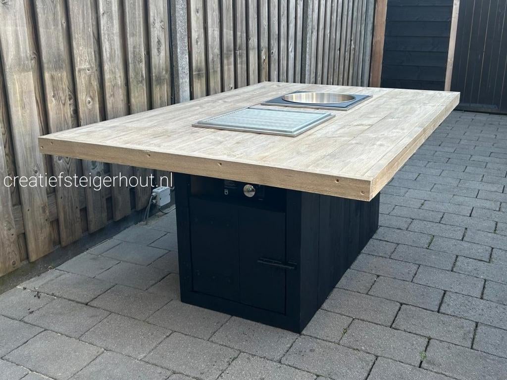 BBQ-tafel gasbarbecue en drankelement ingebouwd in tafel, Ophalen of Verzenden, Nieuw