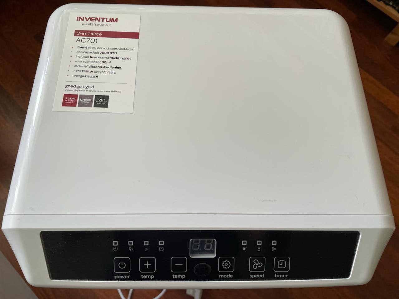 Inventum 3-in-1 mobile airco AC701, Witgoed en Apparatuur, Airco's, Ophalen, Minder dan 60 m³, Timer, Nieuw