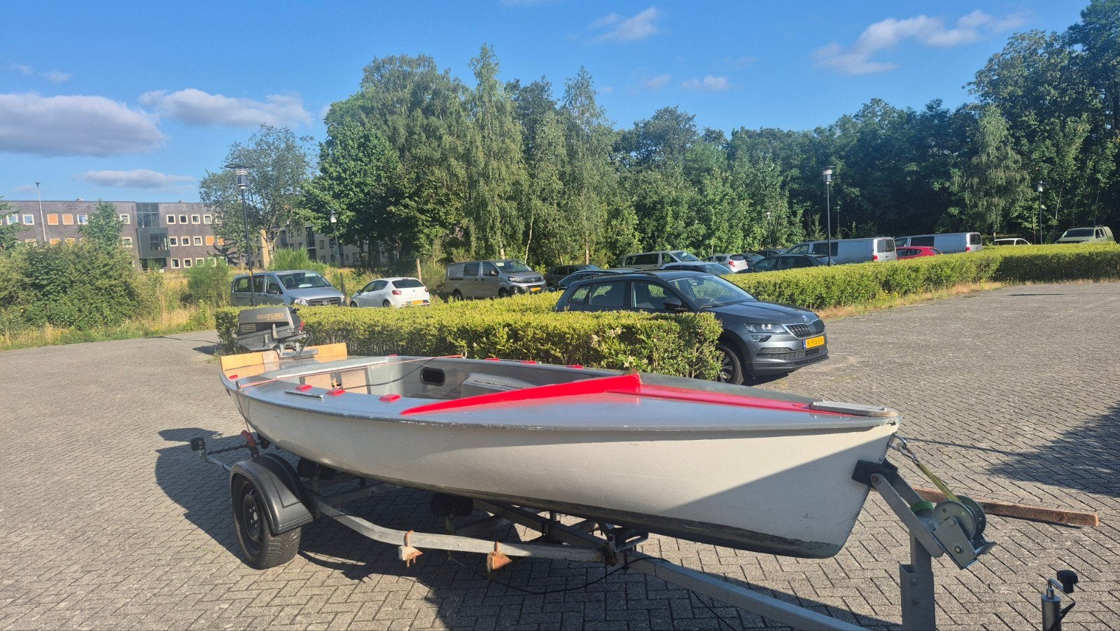 boot met motor en trailer, Watersport en Boten, Ophalen, Overige merken, Gebruikt, Tot 1.00 meter