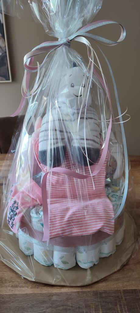Luiertaart roze, Ophalen, Nieuw, Kraamcadeau
