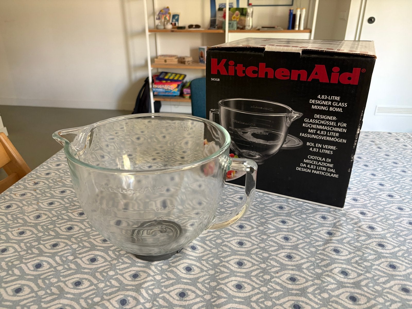 KitchenAid Glazen Mengkom 4,83L - Nieuw in doos, Overige typen, Ophalen of Verzenden, Nieuw, Glas