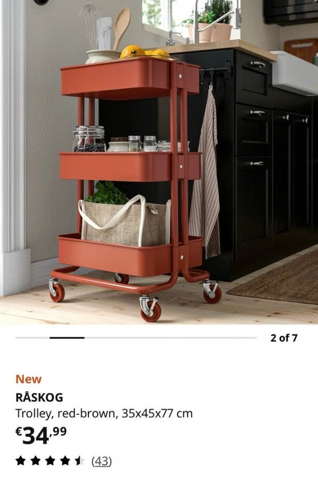IKEA RÅSKOG Trolley, Huis en Inrichting, Woonaccessoires | Krantenbakken en Lectuurbakken, Ophalen, Zo goed als nieuw