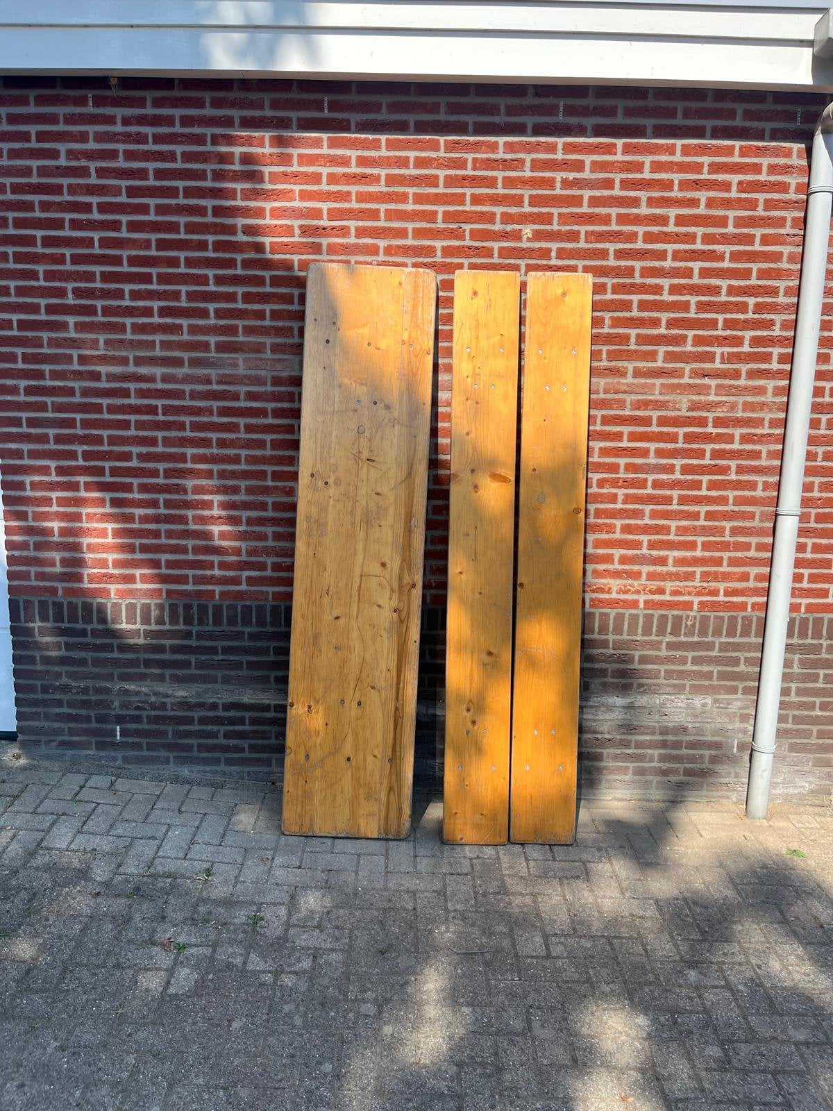 Opvouwbare bierbankset – houten tafel met 2 banken, Ophalen, Gebruikt, Inklapbaar, Rechthoekig