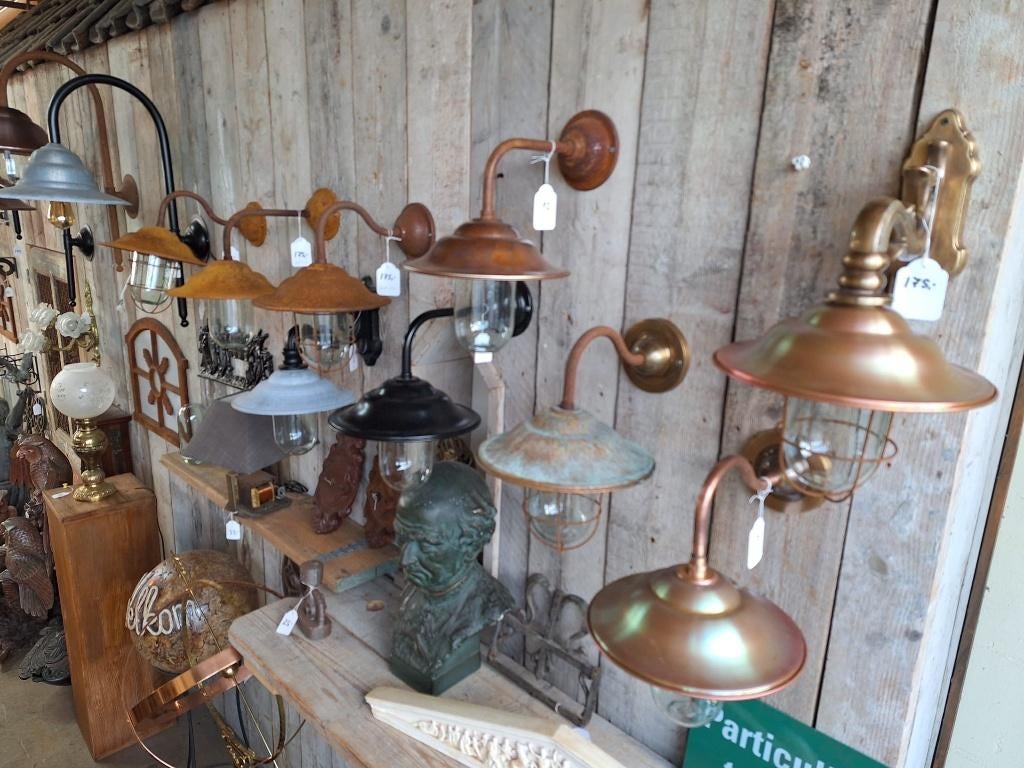 stoere stallamp of boerderij lamp van cortenstaal, Tuin en Terras, Wandlamp, Nieuw, Ophalen of Verzenden, Netvoeding
