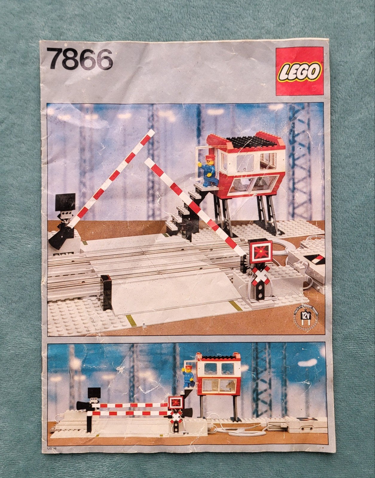 Lego trein spoorweg overgang bouw instructie boek (set 7866), Gebruikt, Lego, Ophalen of Verzenden, Losse stenen