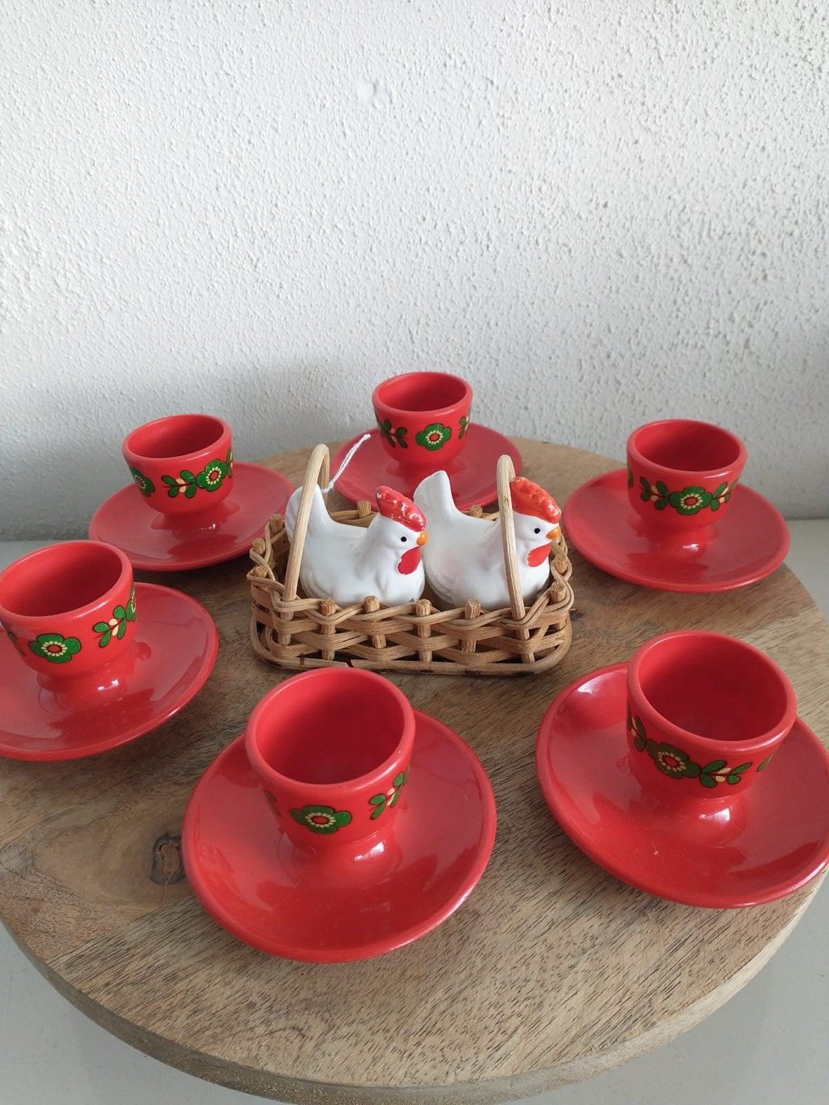 Vintage Emsa eierdopjes en peper & zoutstelletje, Ophalen of Verzenden