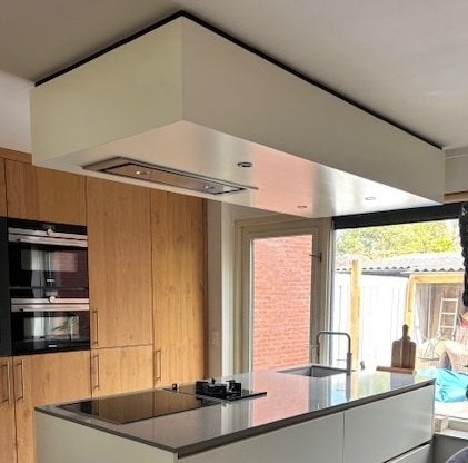 Afzuigkap Boretti met ombouw en verlichting, Ophalen, Onderbouw afzuigkap, Zo goed als nieuw, Inbouw