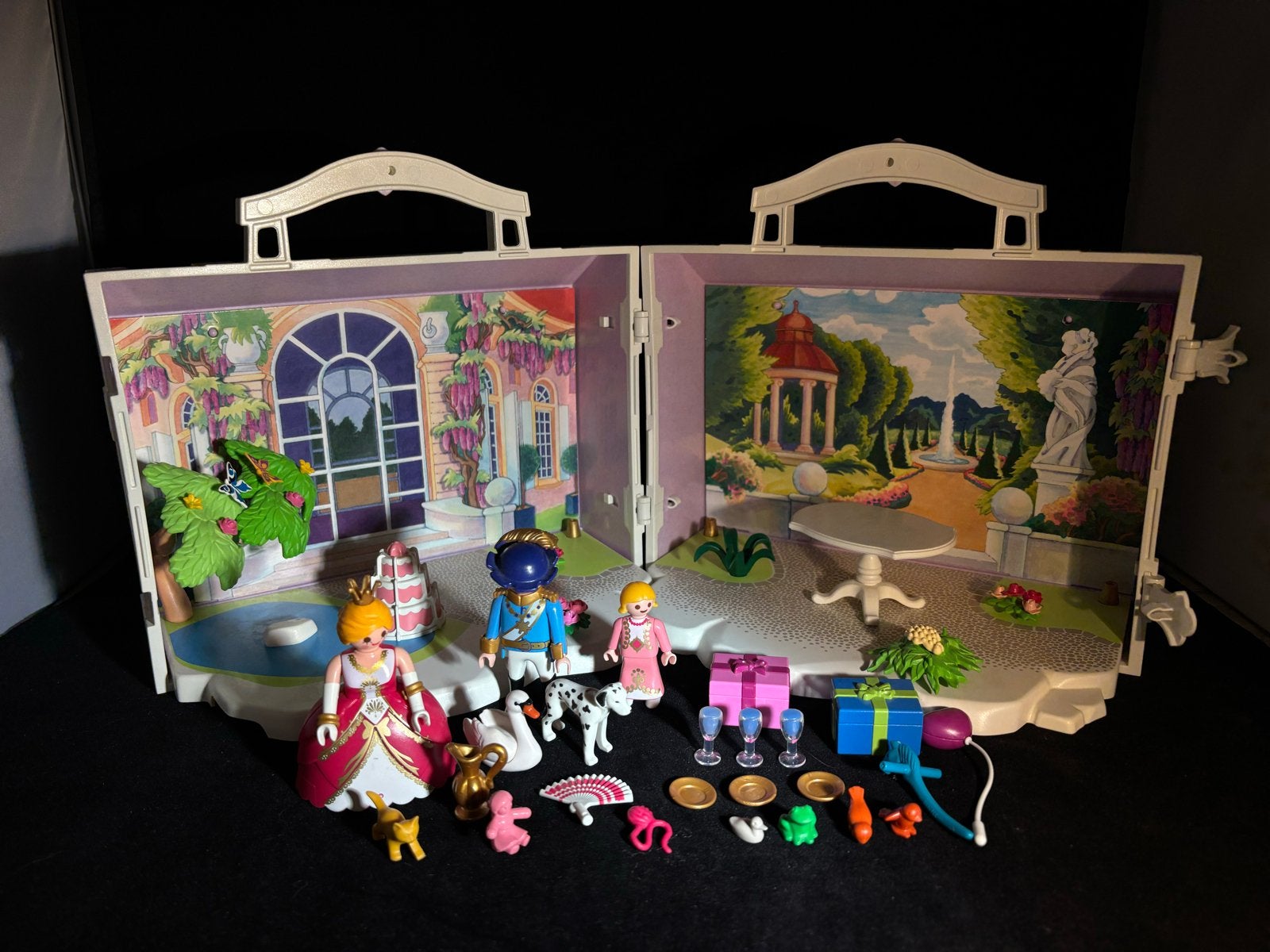 Playmobil prinsessen koffer met figuren en accessoires, Gebruikt, Complete set, Overige typen, Ophalen of Verzenden