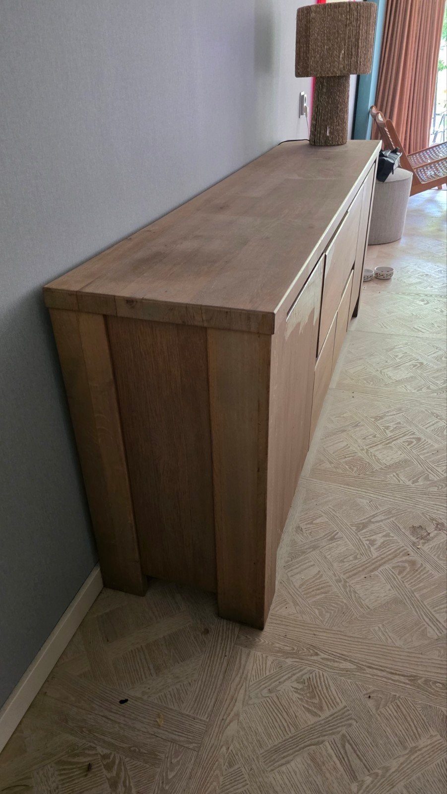 Eikenhouten dressoir met lades en deuren, Huis en Inrichting, Ophalen, Gebruikt, Met lade(s), Eikenhout