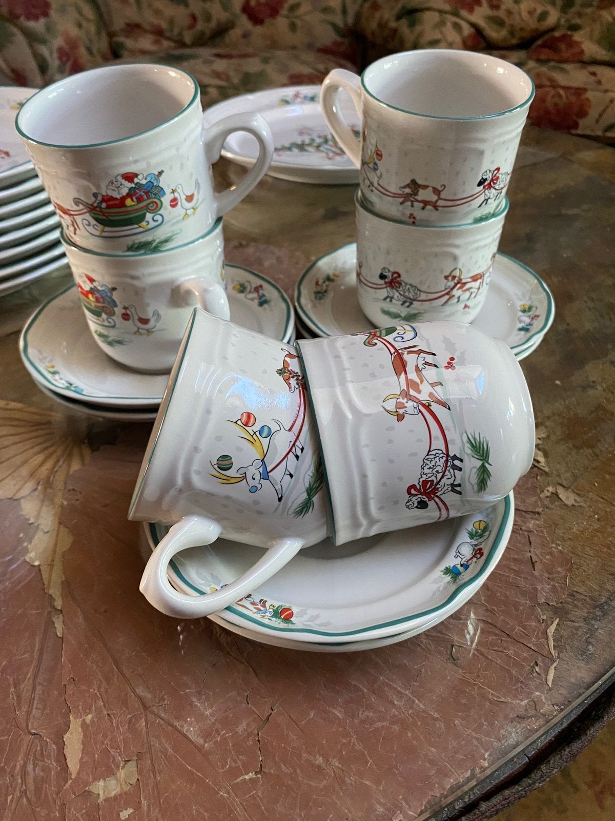 Kerstservies, Ophalen