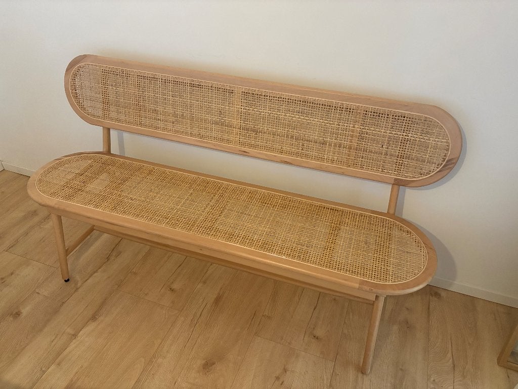 Rotan bank, Huis en Inrichting, Banken | Bankstellen, Ophalen, Minder dan 75 cm, Driepersoons, Hout