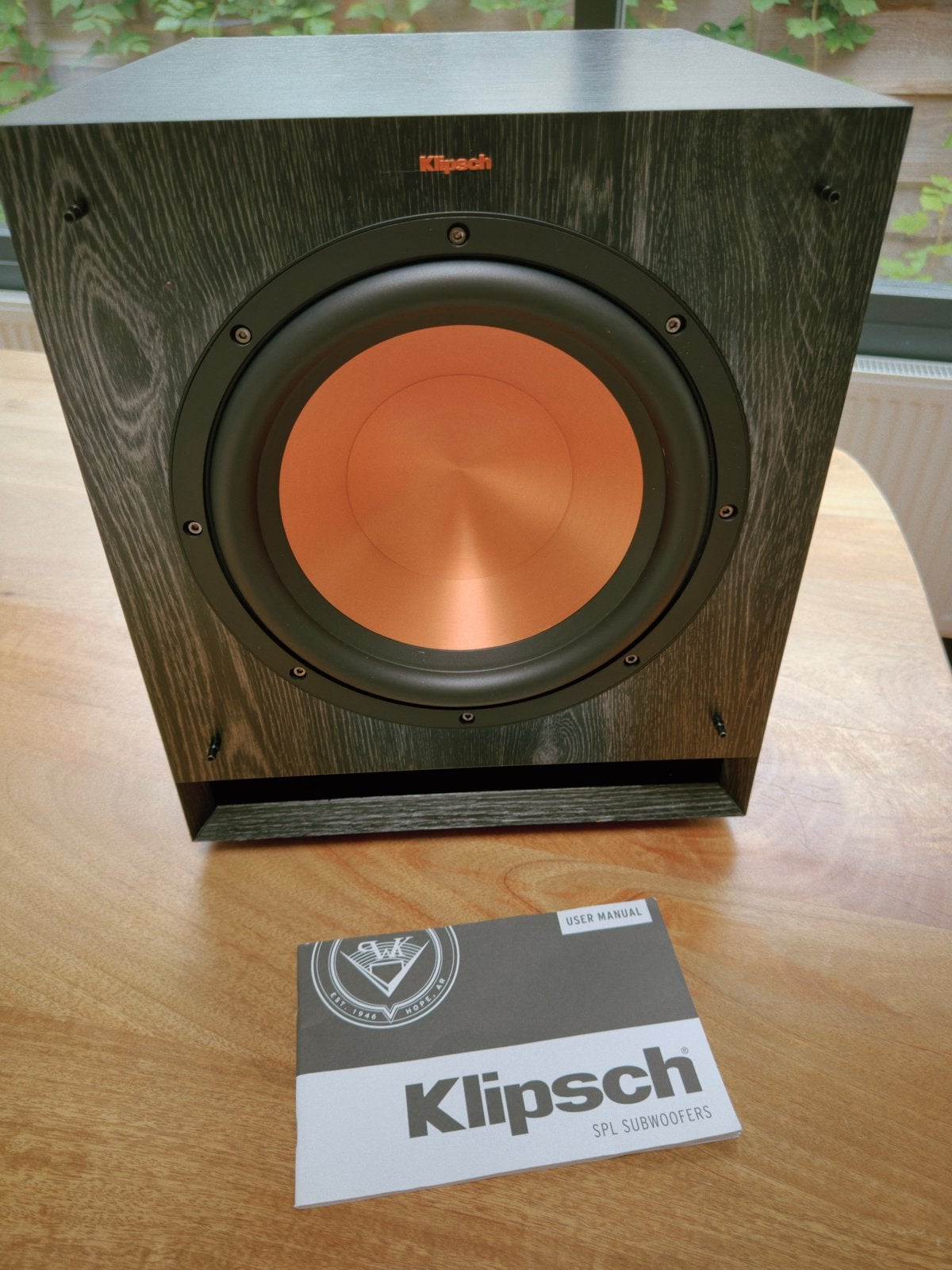 Klipsch SPL-100 subwoofer – nette staat + Oehlbach kabel, Subwoofer, Zo goed als nieuw, Basreflex, Ophalen