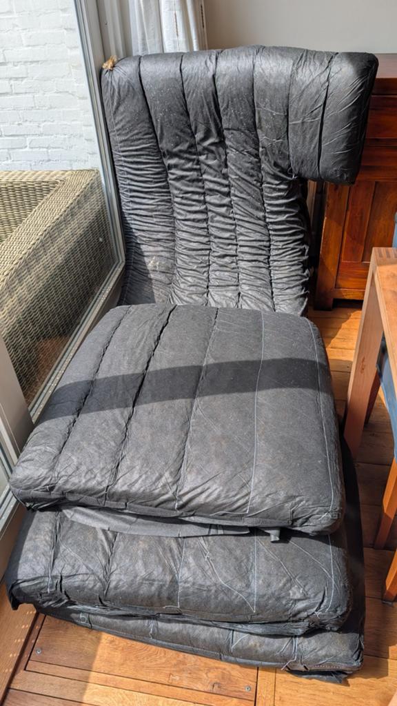 Gratis binnen kussens hoekbank 8 jr oud, Huis en Inrichting, Stoelen, Ophalen, Gebruikt, Eén