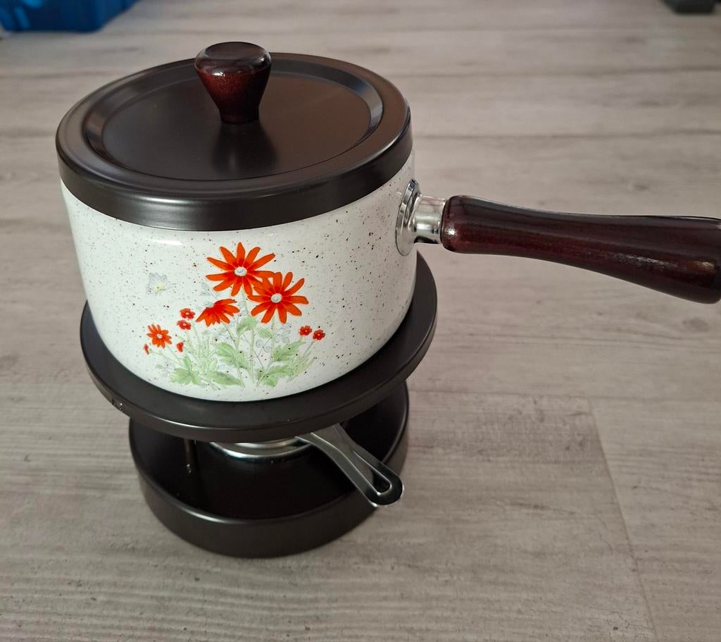 Fonduepan met branders, Fondueset, Vintage Fonduepan, Witgoed en Apparatuur, Ophalen of Verzenden, Zo goed als nieuw, Brander
