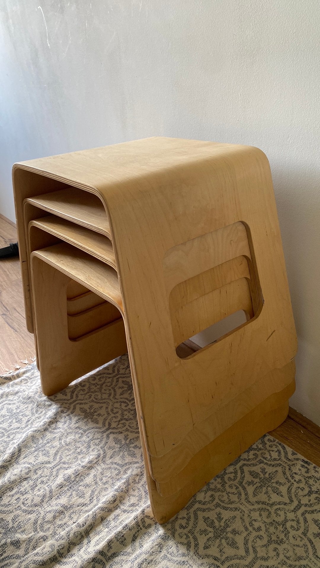 Vintage IKEA Benjamin stapelbare krukken (4 stuks), Ophalen, Gebruikt, Hout