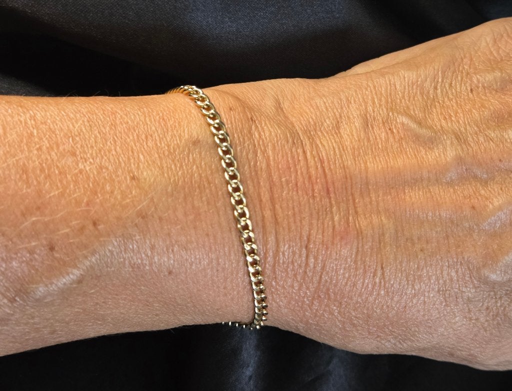 Gouden vintage gourmetschakel armband. 2026/579, Sieraden, Tassen en Uiterlijk, ., Ophalen of Verzenden, Zo goed als nieuw, .