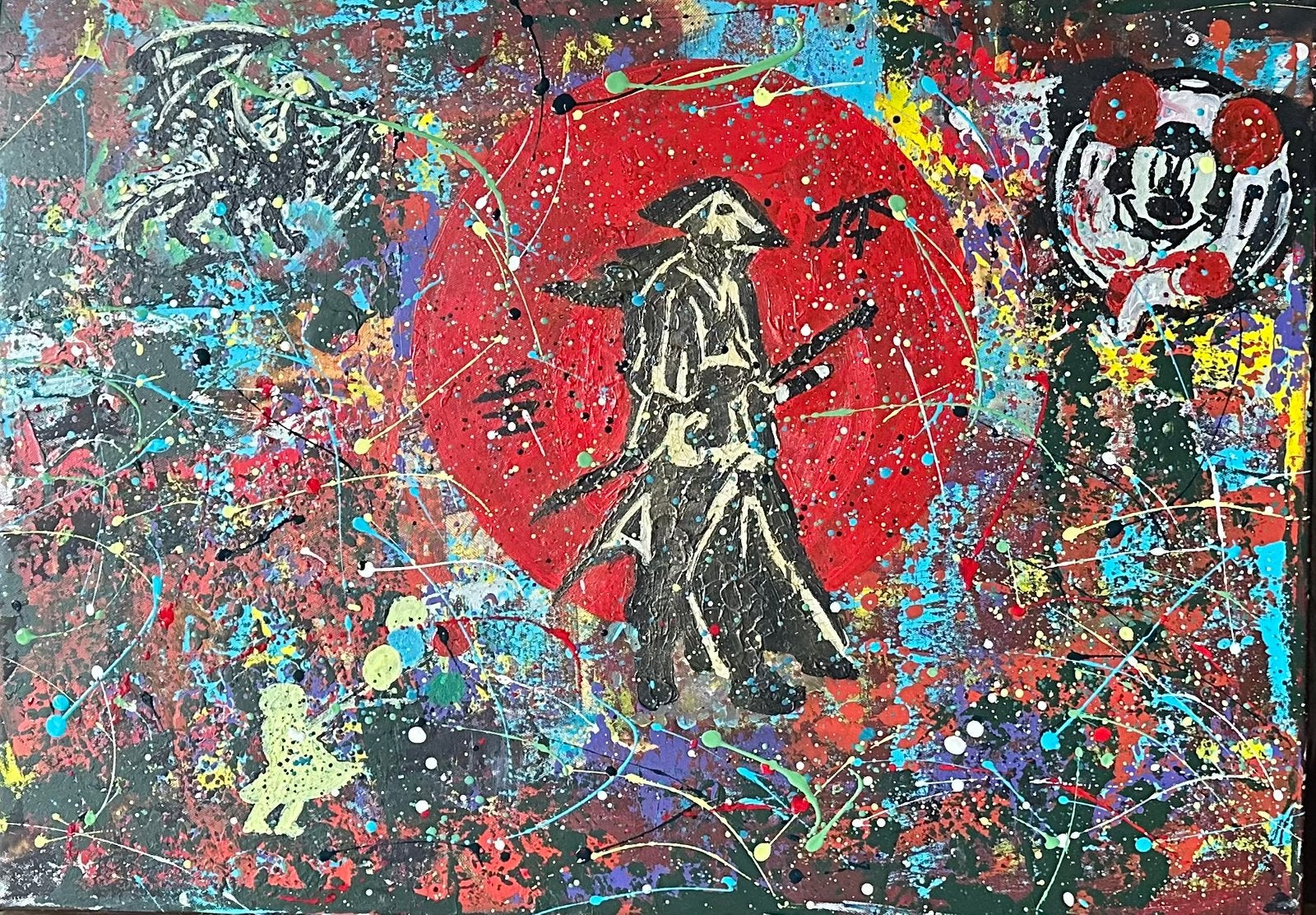 Ninja- Handgeschilderd- Uniek, Ophalen of Verzenden