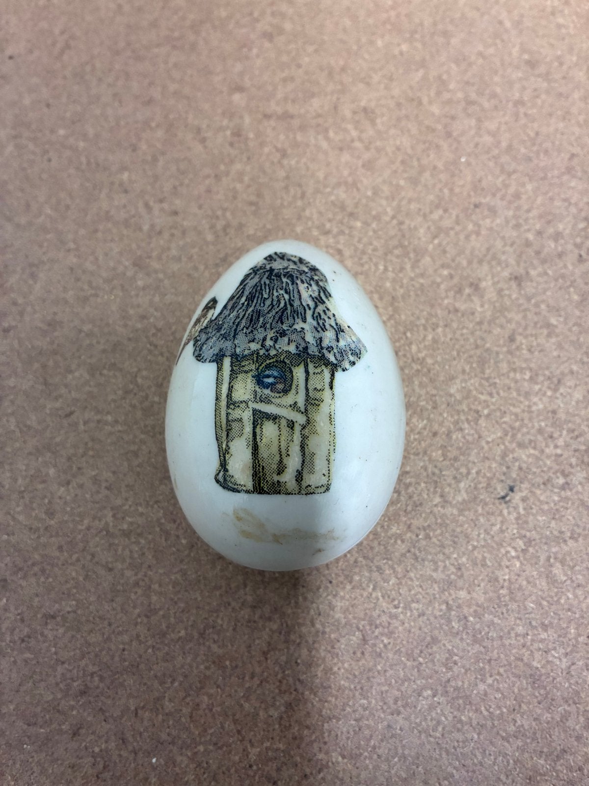 Decoratief ei met vogelhuisje - Keramiek, Ophalen of Verzenden, Gebruikt