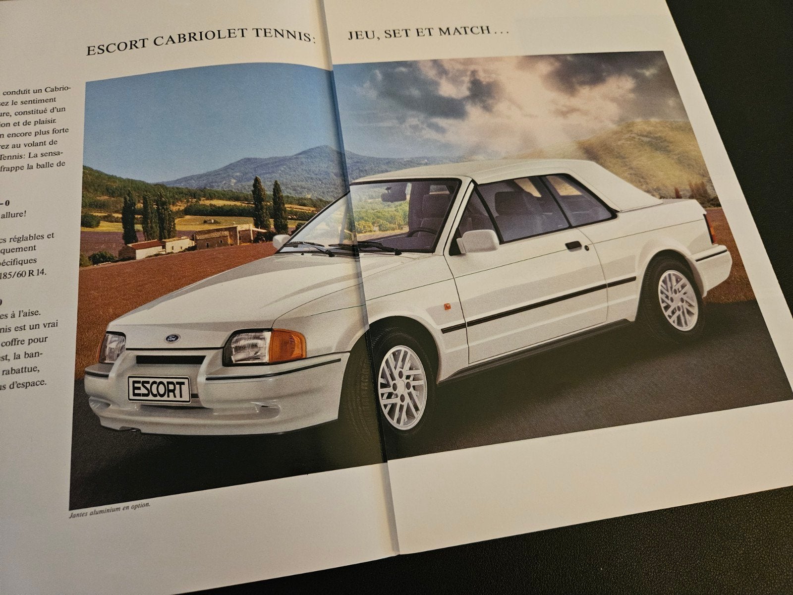 Brochure Ford Escort Cabriolet Tennis 1989, Ophalen of Verzenden, Zo goed als nieuw, Ford