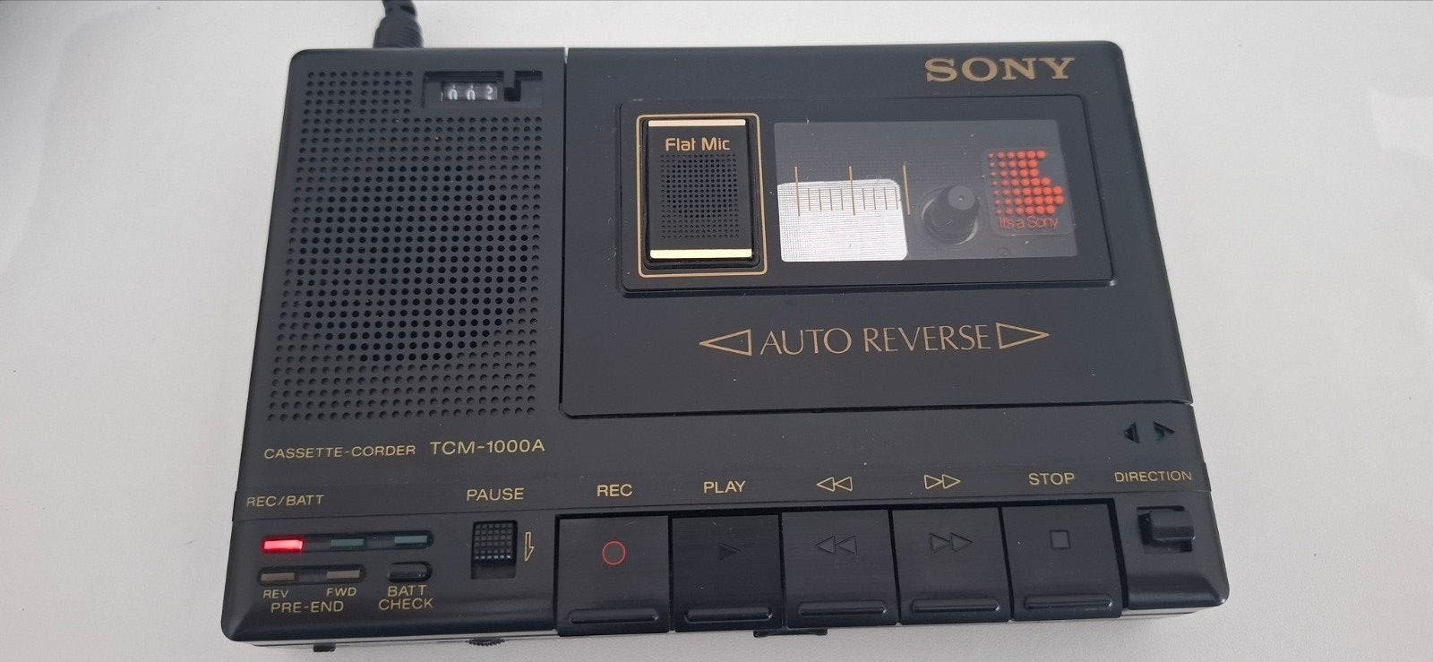 Sony TCM-1000A Cassette-Recorder voor verzamelaars, Ophalen, Enkel, Sony, Auto-reverse