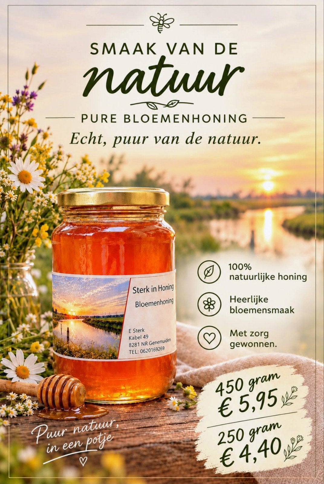 Pure Bloemen Honing, Ophalen