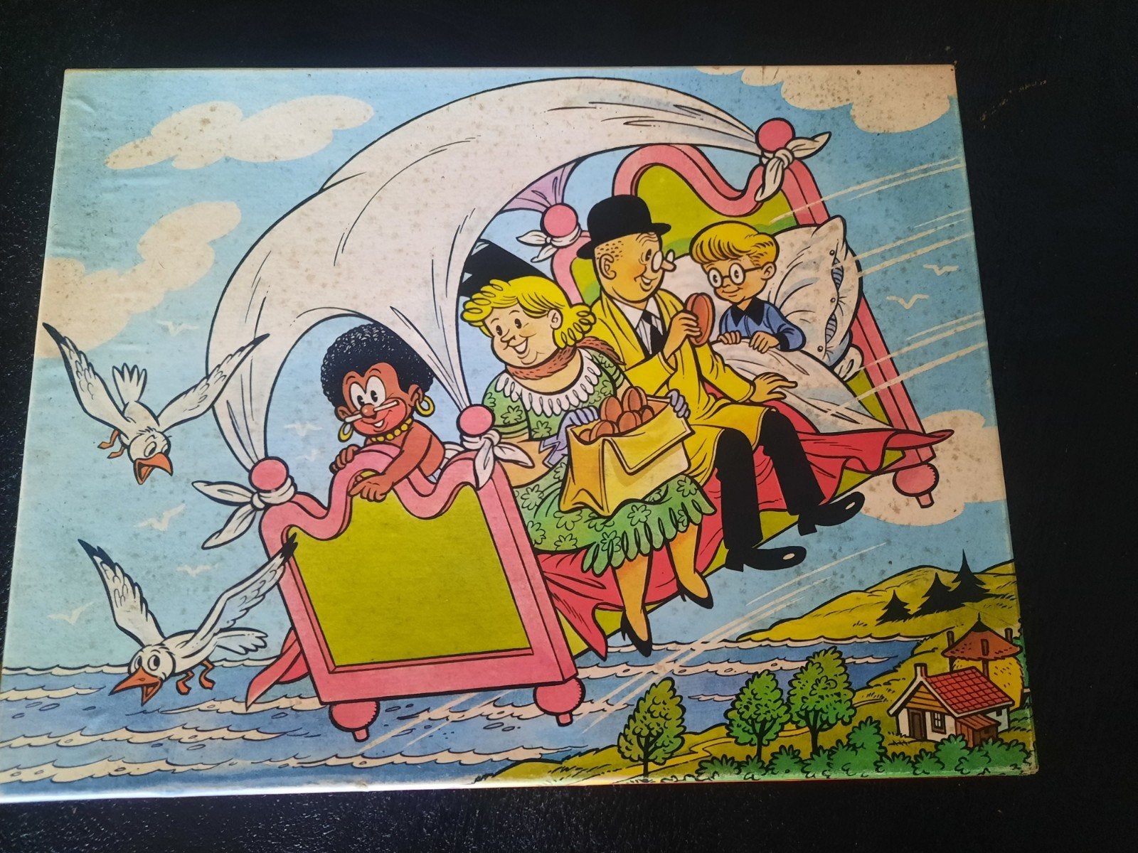 Pa Pinkelman Puzzel 4 - Vintage Legpuzzel 63 Stukjes, Ophalen of Verzenden, Minder dan 500 stukjes, Gebruikt, Legpuzzel