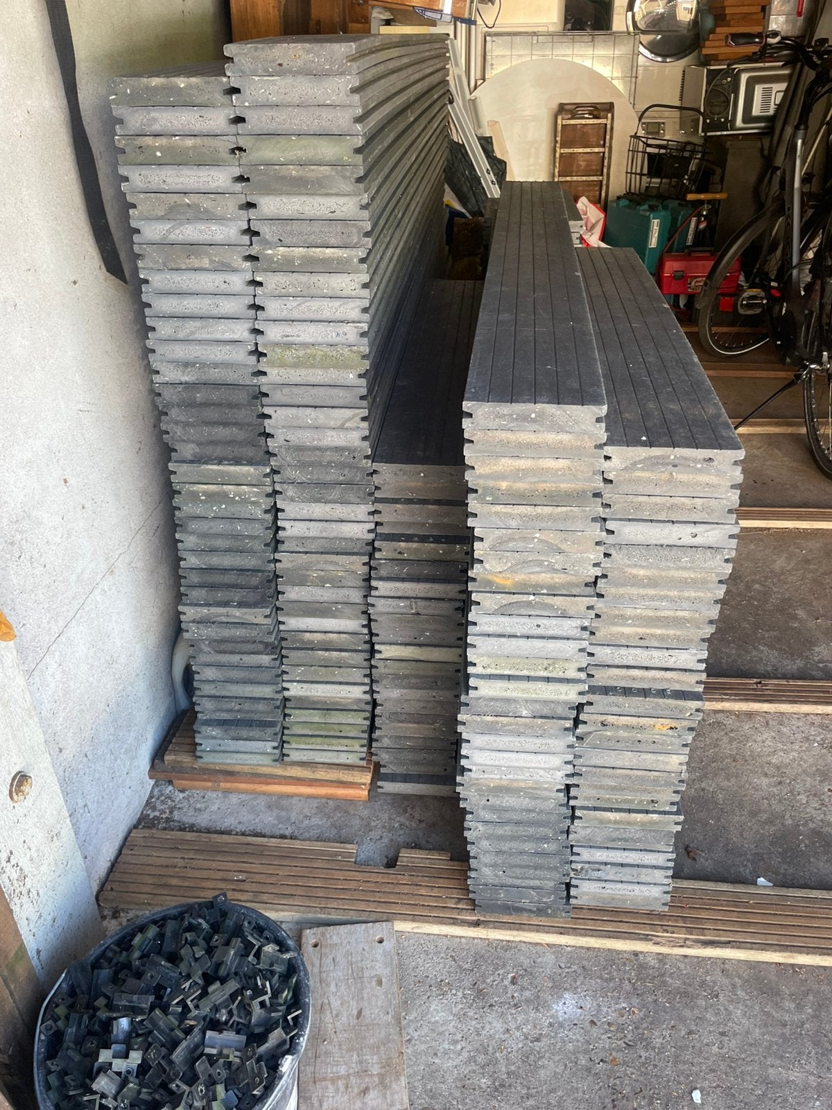 WPC. Composiet terrasplanken vlonderplanken massief , 34 m2, Tuin en Terras, Terrasdelen en Vlonders, Gebruikt, Composiet, Ophalen