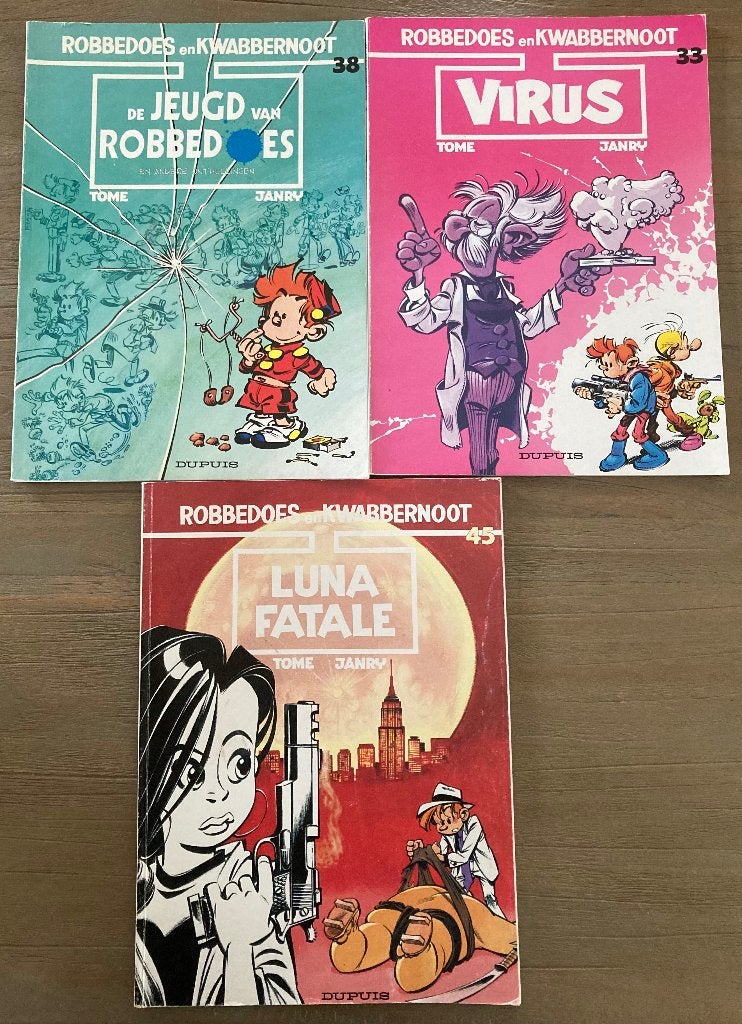 Robbedoes en Kwabbernoot nr /38/45, Eén stripboek, Ophalen of Verzenden, Gelezen, Dupuis