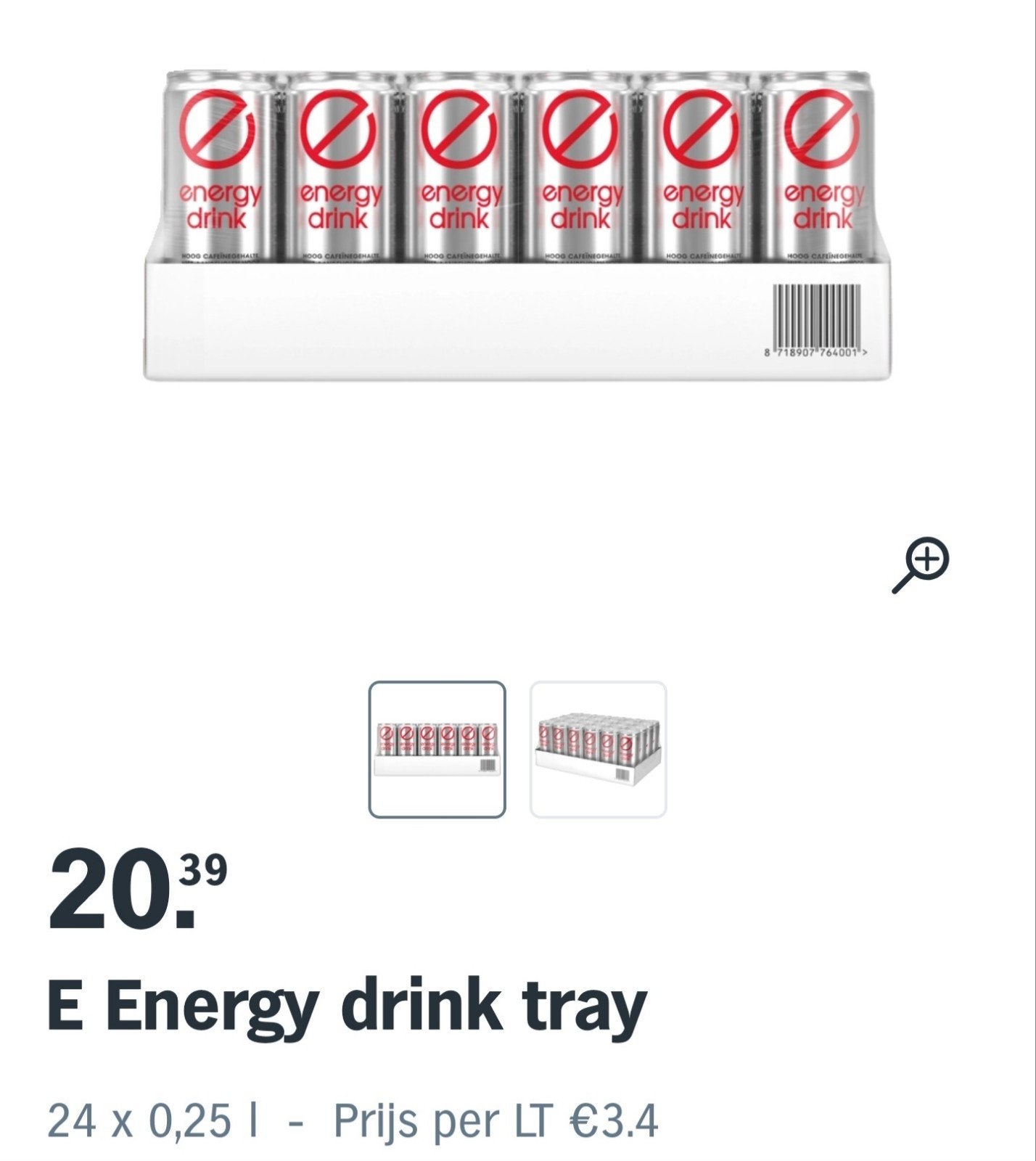 Energy Drink Tray 24 Stuks 10 EURO - THT 28 Augustus 2027, Diversen, Ophalen of Verzenden