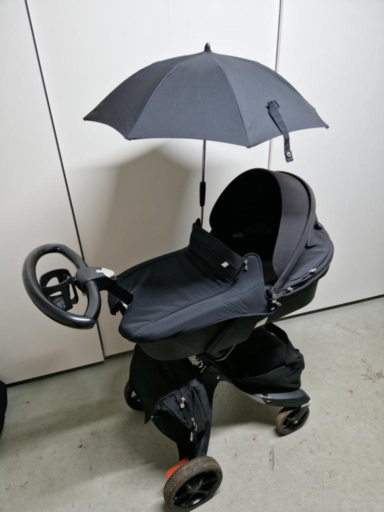 Complete Stokke Xplory V5 Black, Ophalen, Gebruikt, Overige merken, Verstelbare duwstang