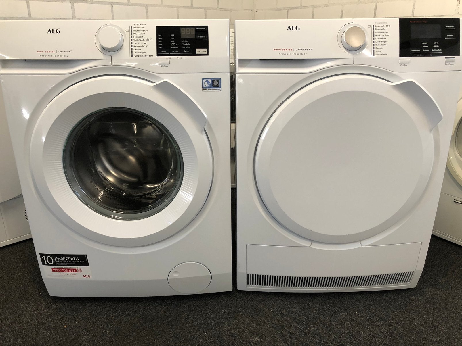 €499 SET wasmachine + condensdroger AEG 6000 GARANTIE, Witgoed en Apparatuur, Wasdrogers, Ophalen, 6 tot 8 kg, Minder dan 85 cm