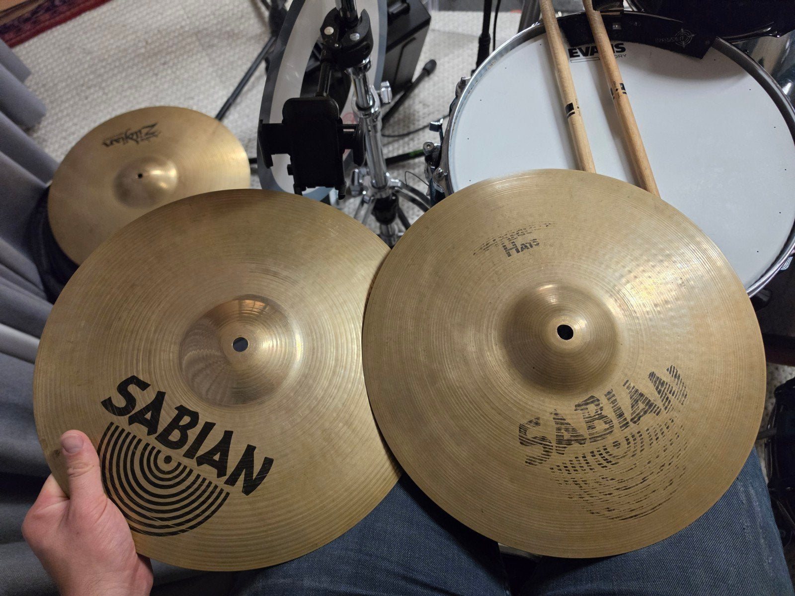 Sabian AA Regular Hats 14 inch Hi-Hat Bekkens, Ophalen of Verzenden, Gebruikt