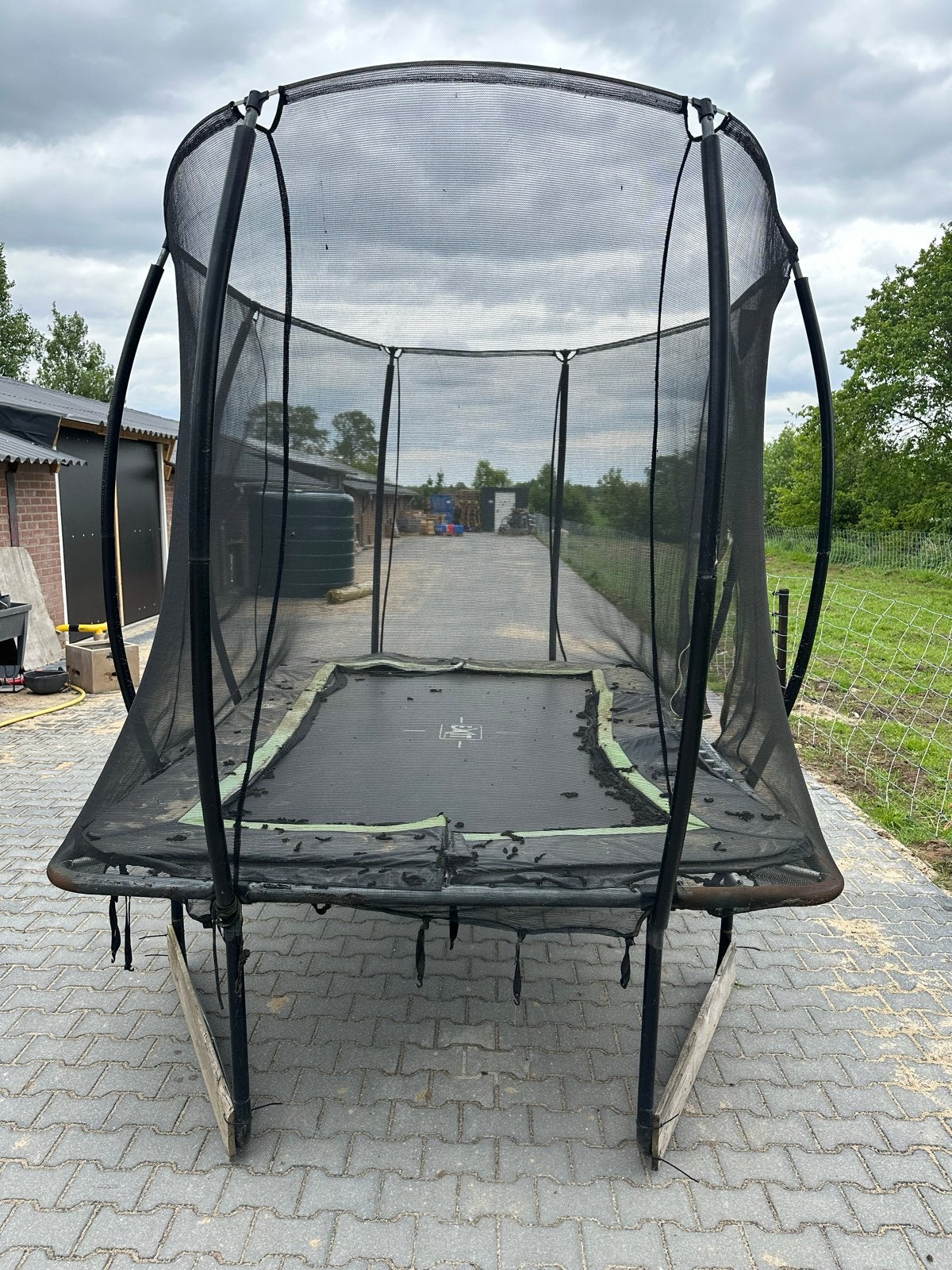 Exit trampoline rechthoekig met veiligheidsnet, Ophalen, Gebruikt