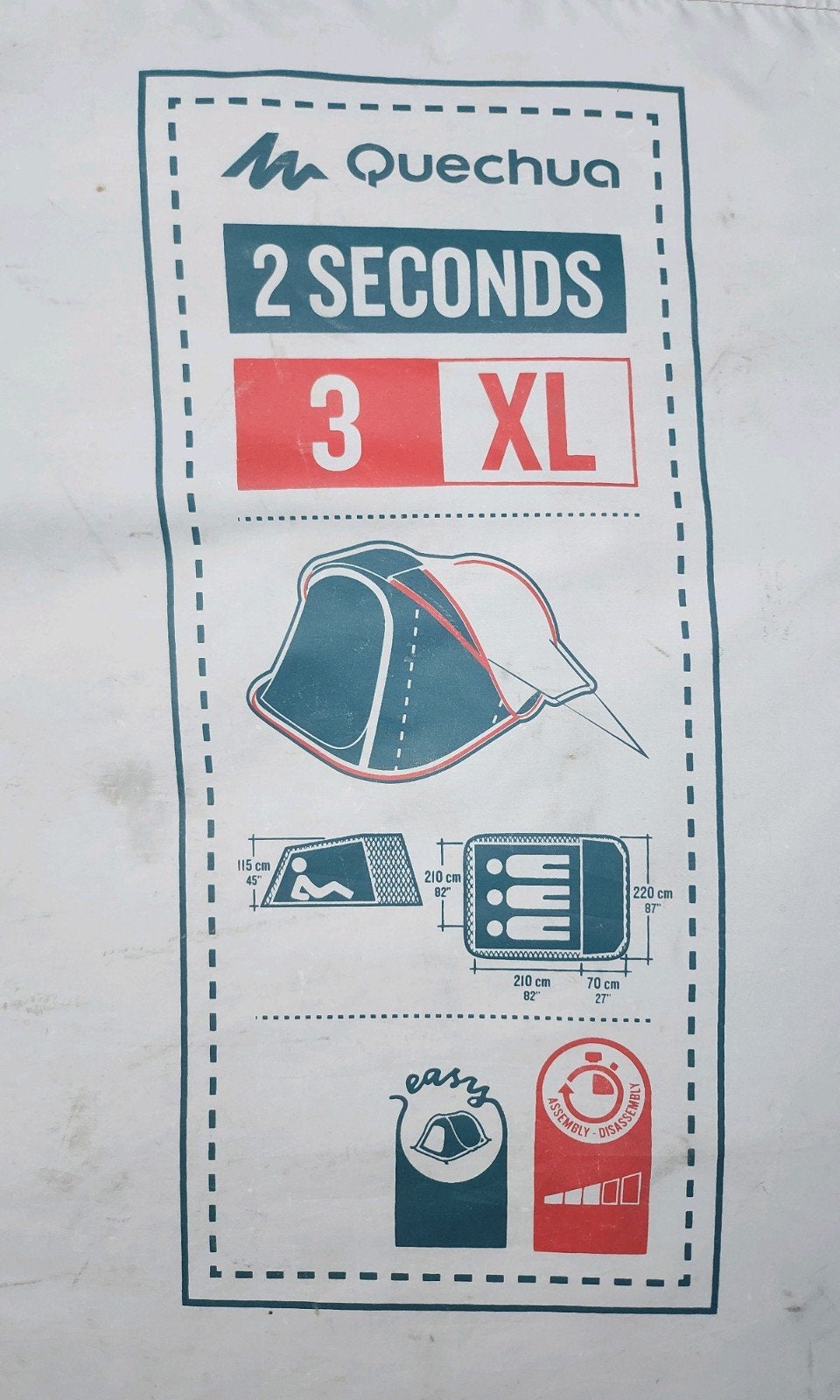Quechua XL Fresh & Black 3 Persoons Pop Up Tent, Caravans en Kamperen, Ophalen, Tot en met 3