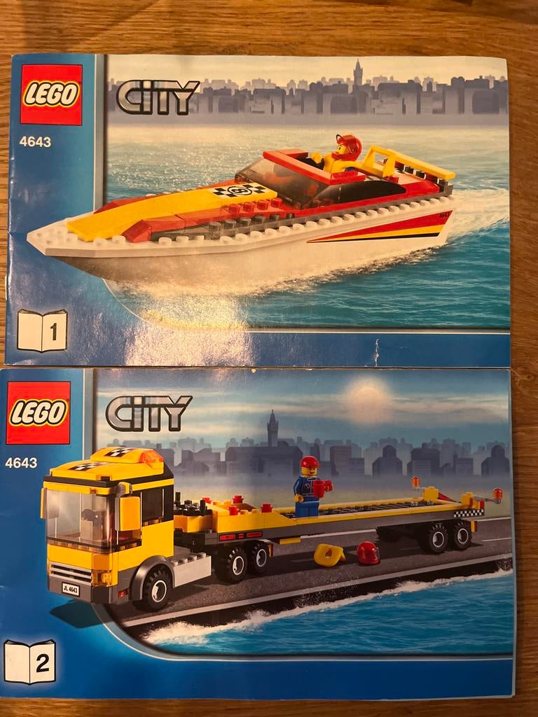 Lego City 4643 Powerboot transporter met instructies, Kinderen en Baby's, Speelgoed | Duplo en Lego, Ophalen of Verzenden, Zo goed als nieuw