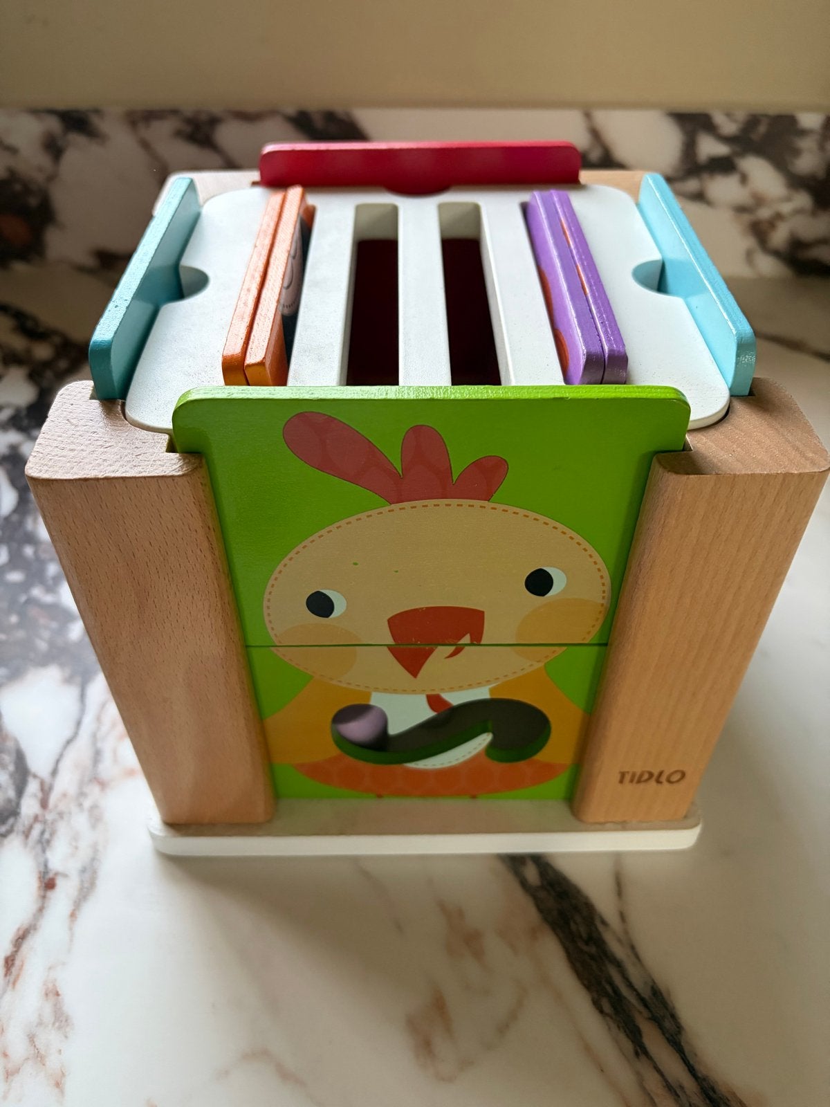 Tidlo Houten Vormenstoof met Dieren en Voedsel, Kinderen en Baby's, Speelgoed | Houten speelgoed, Ophalen of Verzenden, Zo goed als nieuw