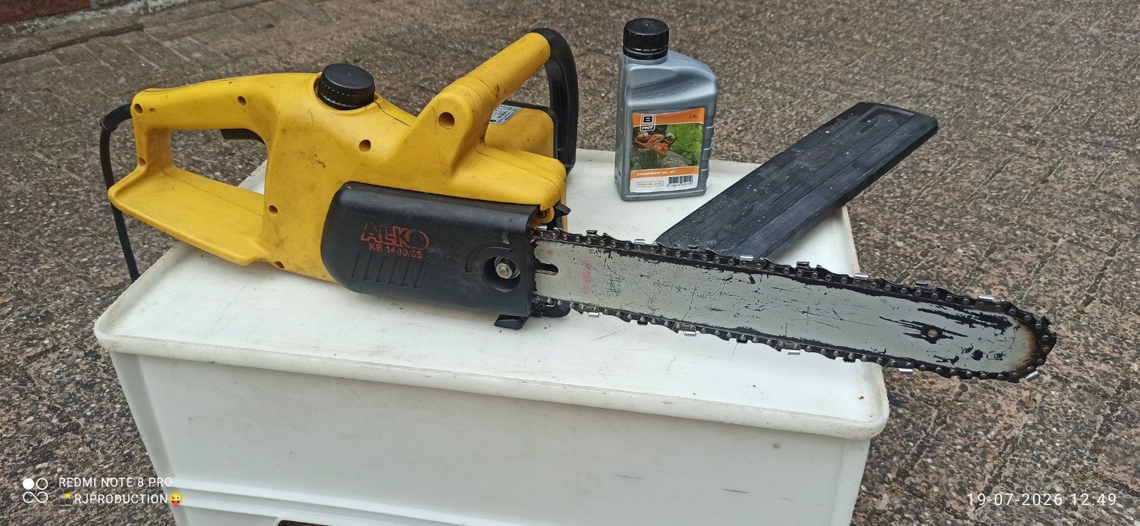 Kettingzaag Alko, electrisch, met kettingolie, Tuin en Terras, Ophalen