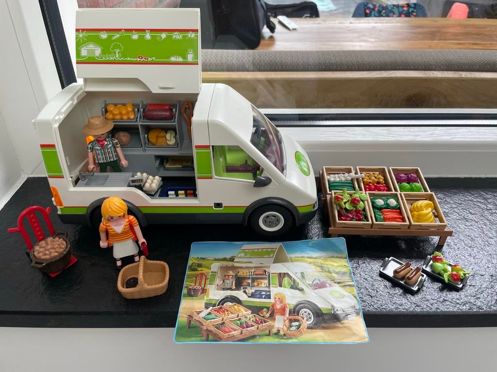 Playmobil sets: Voedselwagen, speeltuin en paardrijder, Ophalen of Verzenden, Zo goed als nieuw, Complete set