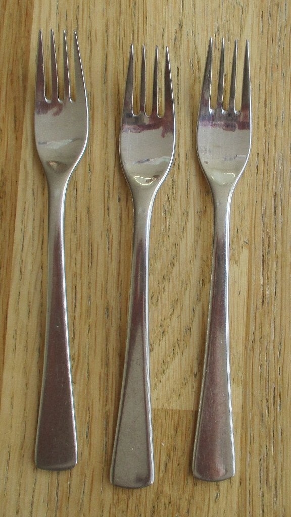 WMF Cromargan 3 gebakvorkjes 15,5cm 31gram, Ophalen of Verzenden, WMF, Rvs of Chroom